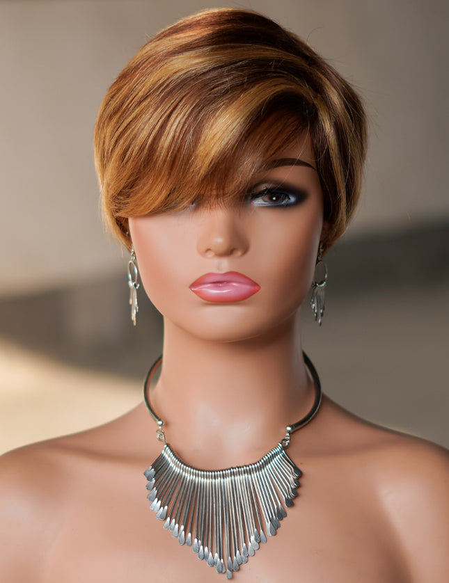 Machine made pixie cut wig---JK9149---#P427---pay 1 get 2
