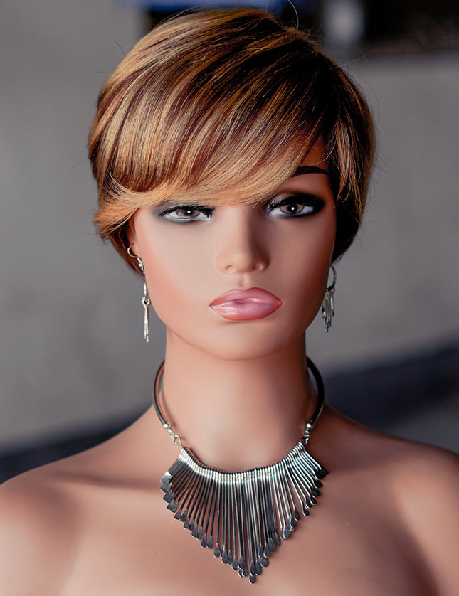 Machine made pixie cut wig---JK9149---#P427---pay 1 get 2