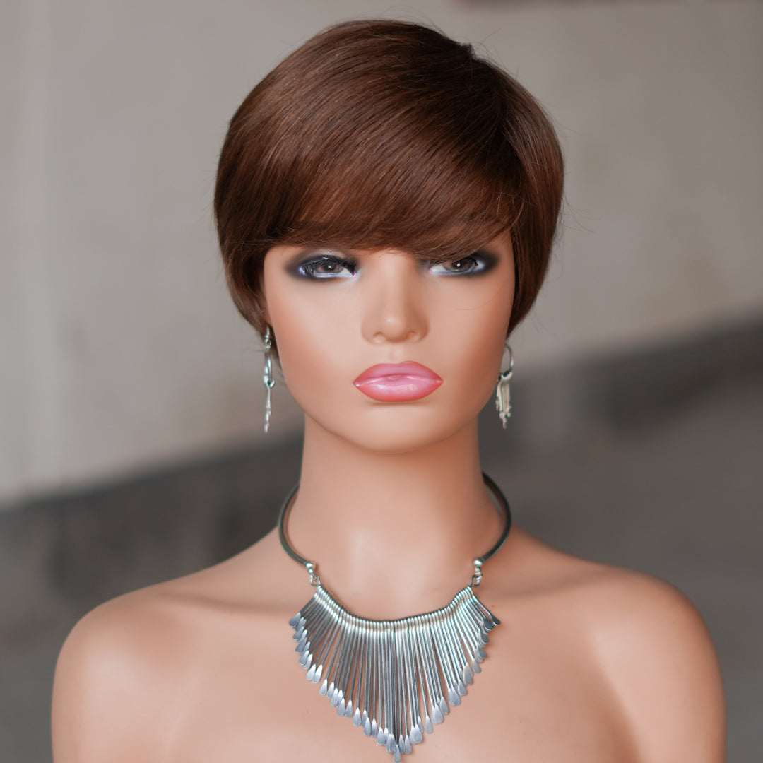 Machine made pixie cut wig---JK9149---#4---RMB 55