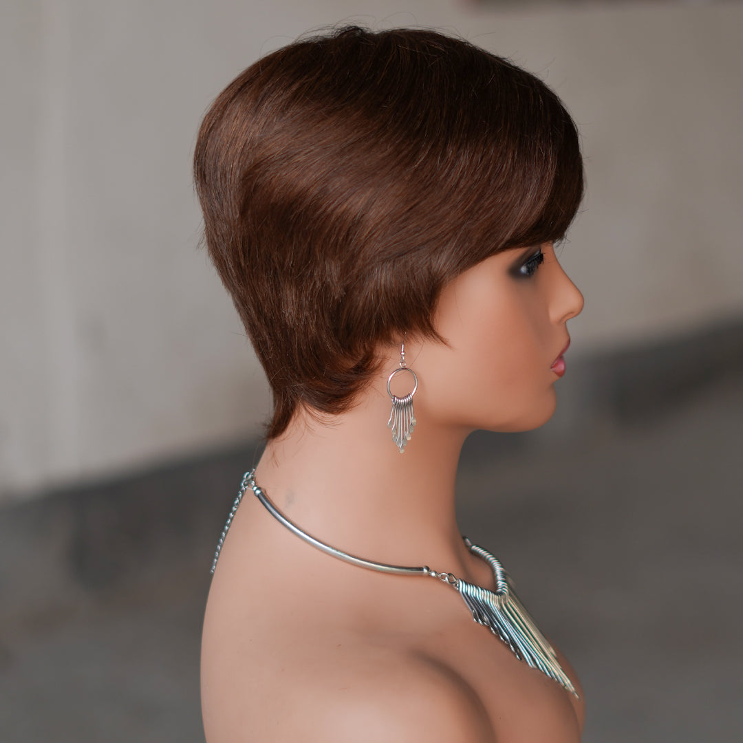 Machine made pixie cut wig---JK9149---#4---RMB 55