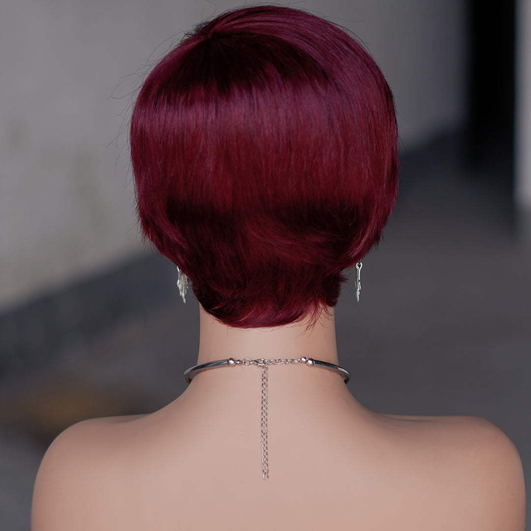 Machine made pixie cut wig---JK9149-#99---RMB 55