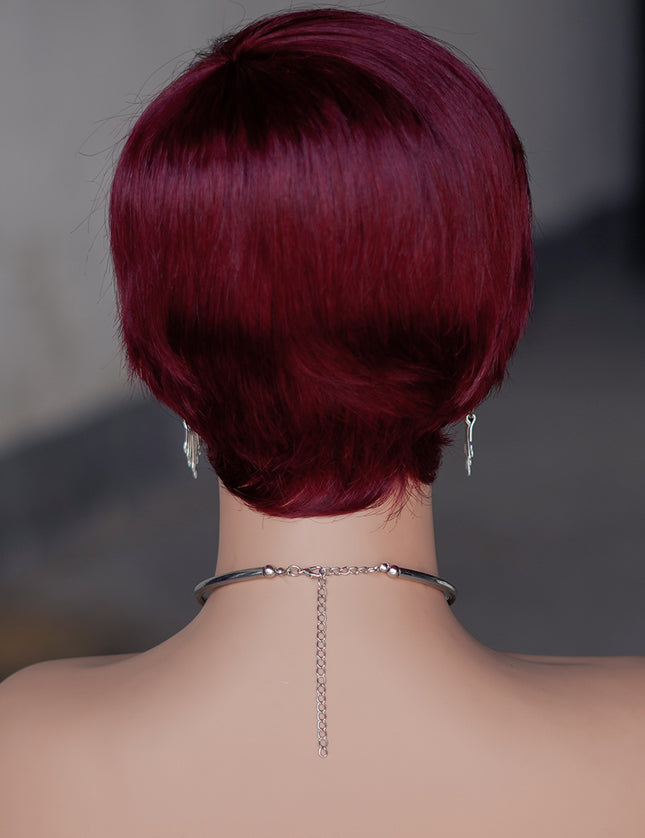Machine made pixie cut wig---JK9149-#99---pay 1 get 2
