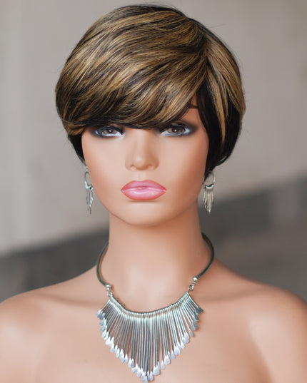 Machine made pixie cut wig---JK9149---#P1B/27---pay 1 get 2