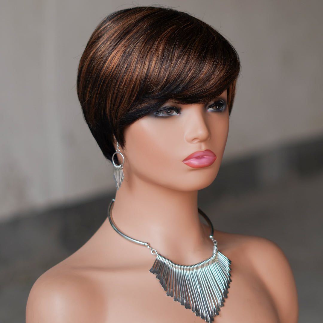 Machine made pixie cut wig---JK9149---#P1B/30---RMB 58