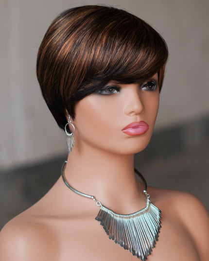 Machine made pixie cut wig---JK9149---#P1B/30---pay 1 get 2