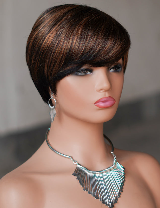 Machine made pixie cut wig---JK9149---#P1B/30---pay 1 get 2