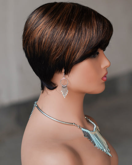 Machine made pixie cut wig---JK9149---#P1B/30---pay 1 get 2