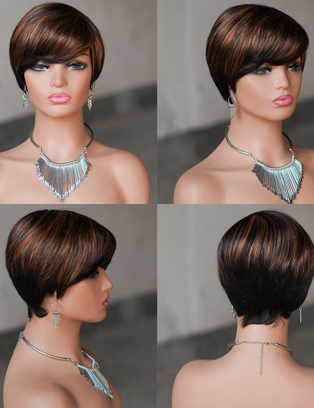 Machine made pixie cut wig---JK9149---#P1B/30---pay 1 get 2