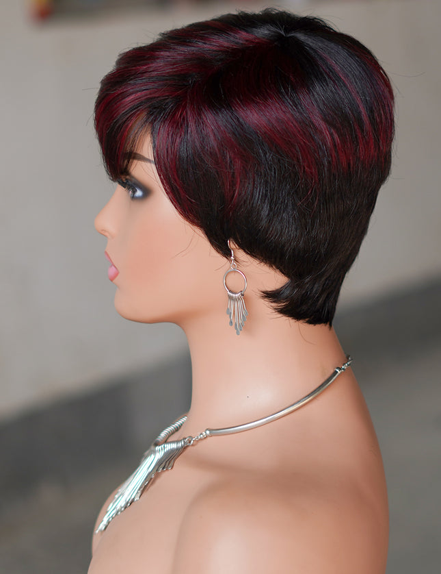 Machine made pixie cut wig---JK9149----#P1B/99---pay 1 get 2