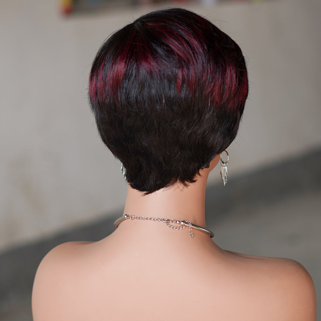 Machine made pixie cut wig---JK9149----#P1B/99---RMB 58