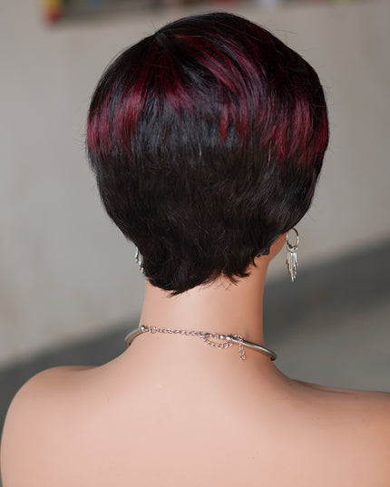 Machine made pixie cut wig---JK9149----#P1B/99---pay 1 get 2