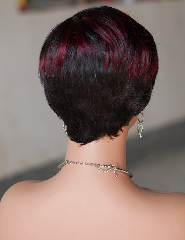 Machine made pixie cut wig---JK9149----#P1B/99---pay 1 get 2