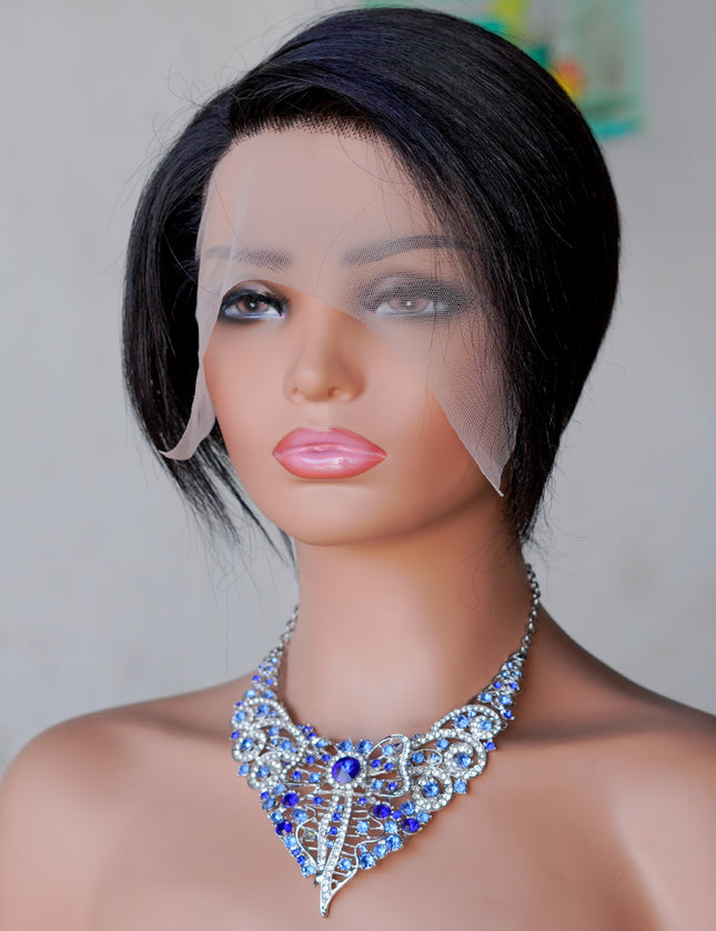 Pixie Cut Wig 13*4*1 lace part ---9164---1B#