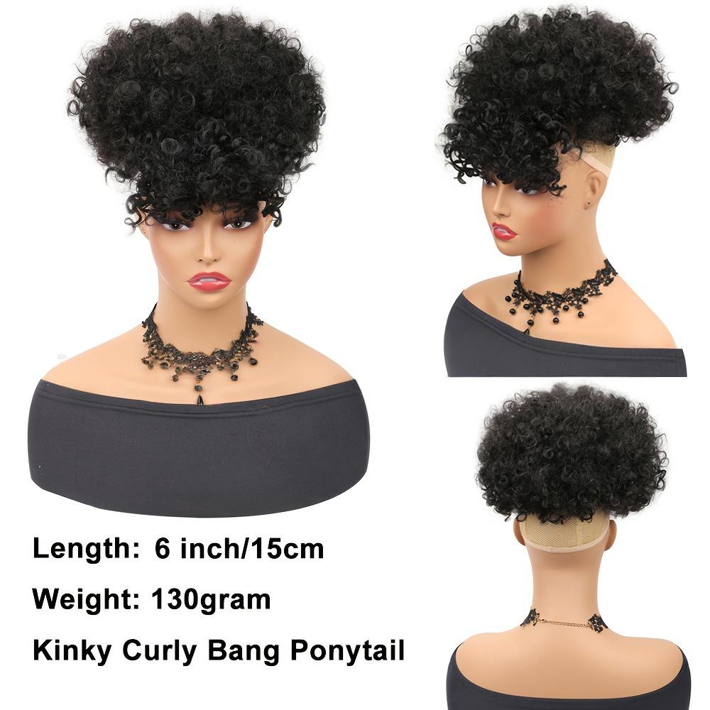 fiber hair bang for Afro Puff Wig-3