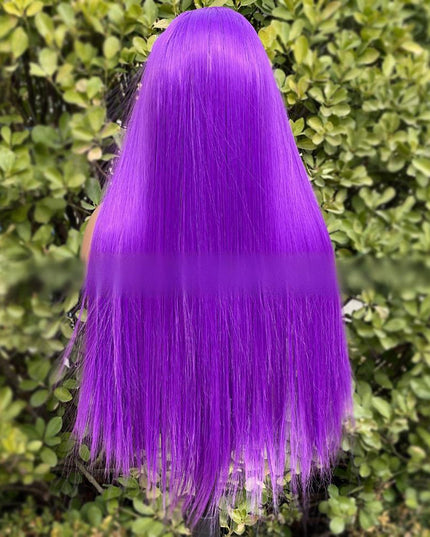 Synthetic lace frontal color wig straight---13*4---light purple color--pay 1 get 2