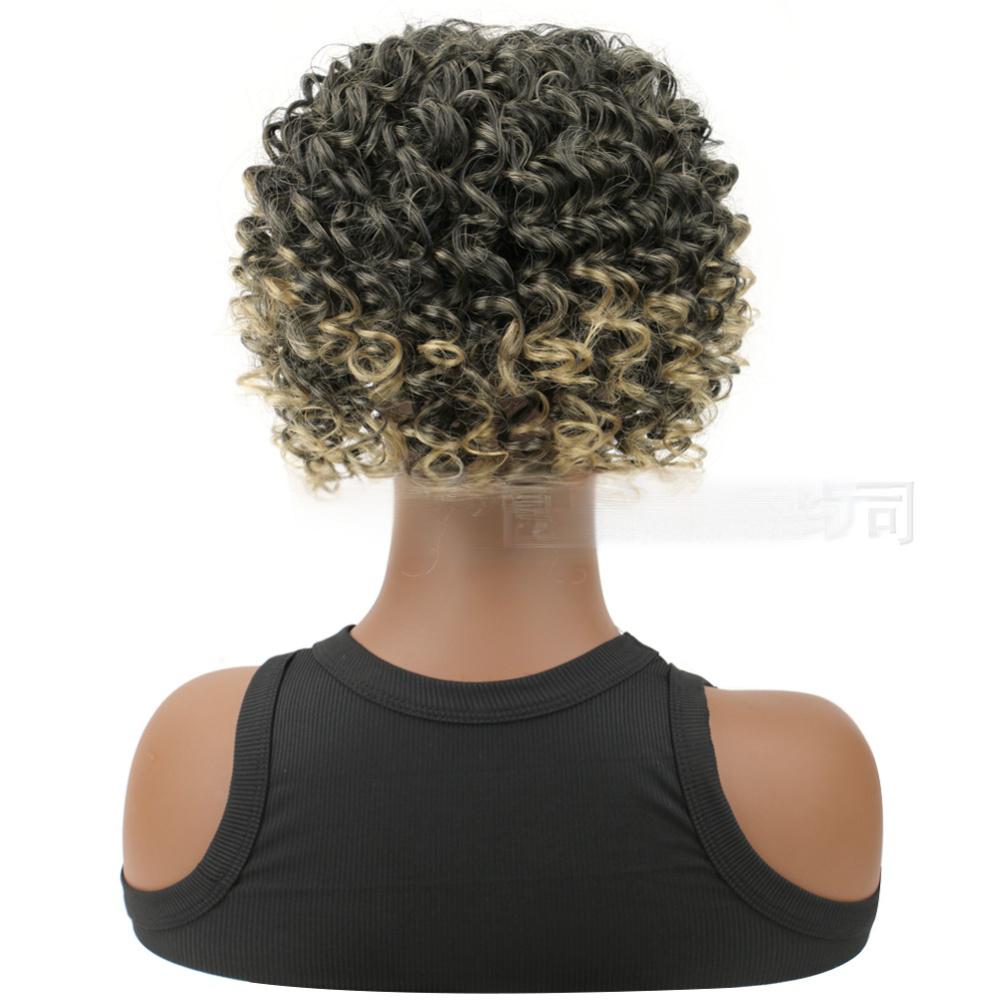 Fiber Female Fluffy Short Curly Hair Topper  -2