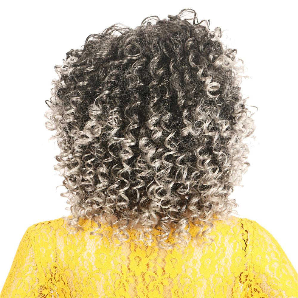 Curly hair fiber wig, , fluffy curly hair-2