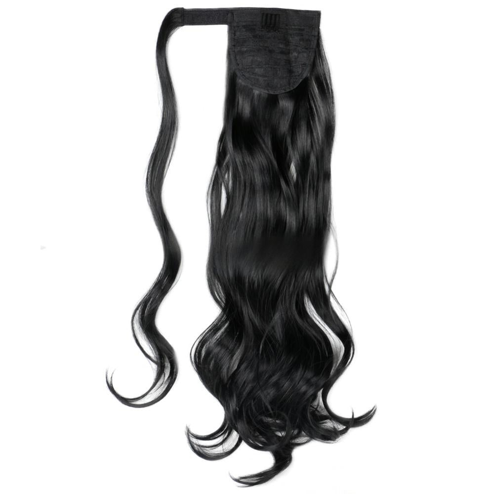 Invisible Ponytail Synthetic Fiber Big Wave Ponytail-black color