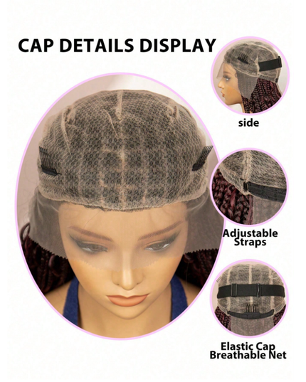 Synthetic Long Bohemian Braided Wigs Boho Box Braid Wigs for Black Women Twisted Braids Full Lace Braided Wigs -1B/99J