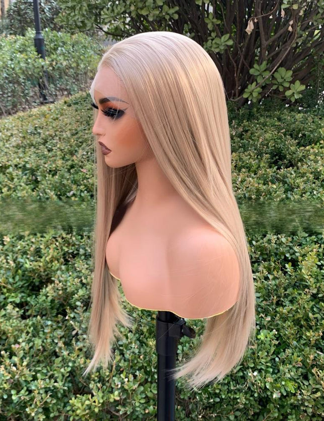 Synthetic lace frontal color wig straight---13*4--- beige color--pay 1 get 2