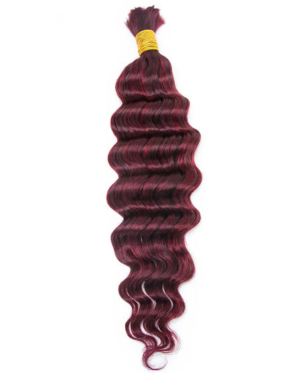 Deep wave  #P 99J/Burg color 15A human hair bulk for braiding