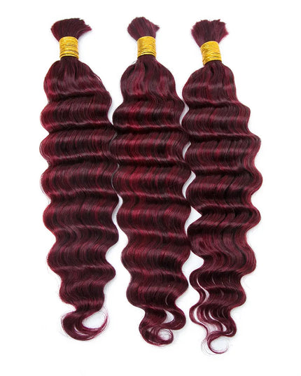Deep wave  #P 99J/Burg color 15A human hair bulk for braiding
