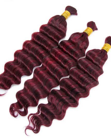 Deep wave  #P 99J/Burg color 15A human hair bulk for braiding