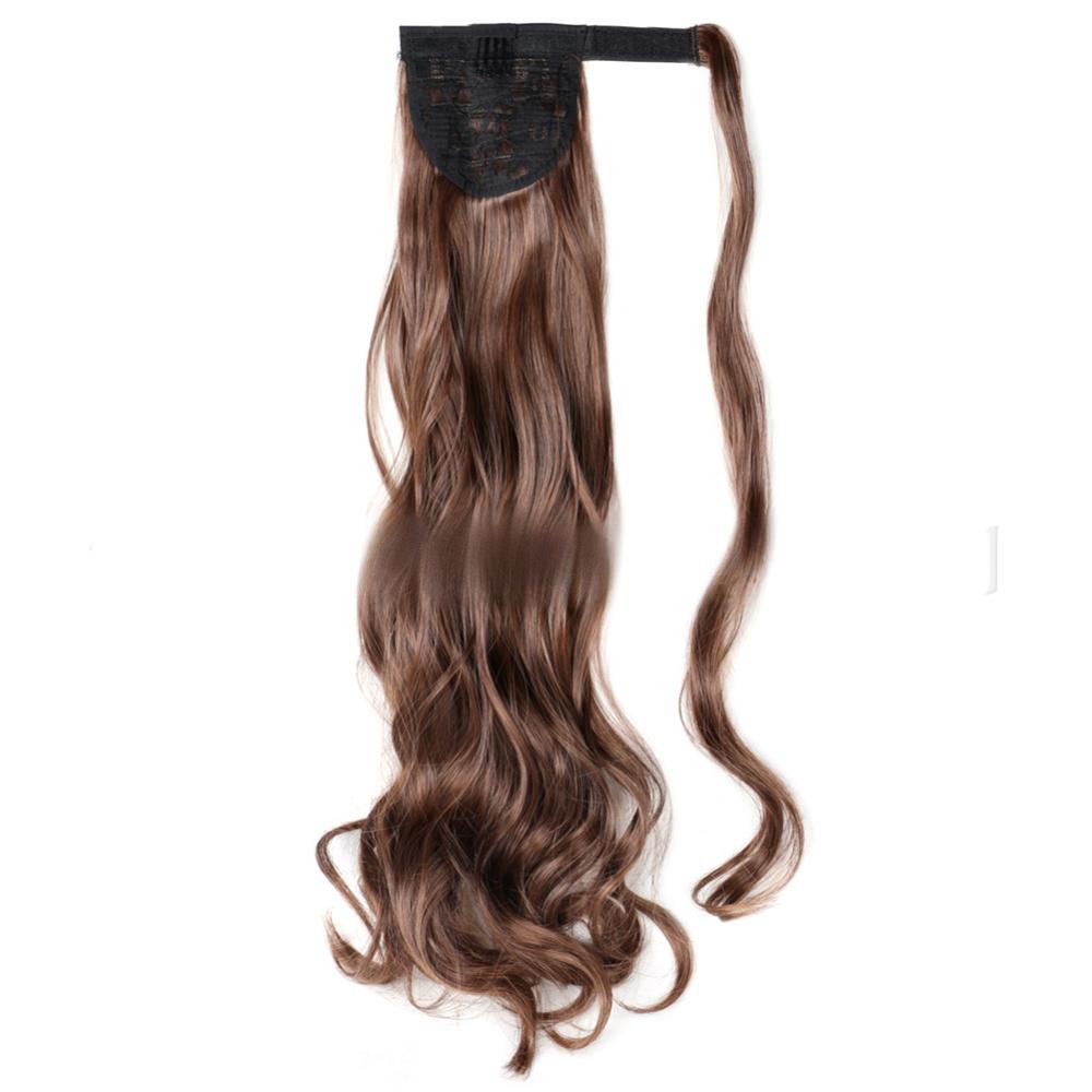Invisible Ponytail Synthetic Fiber Big Wave Ponytail -brown color