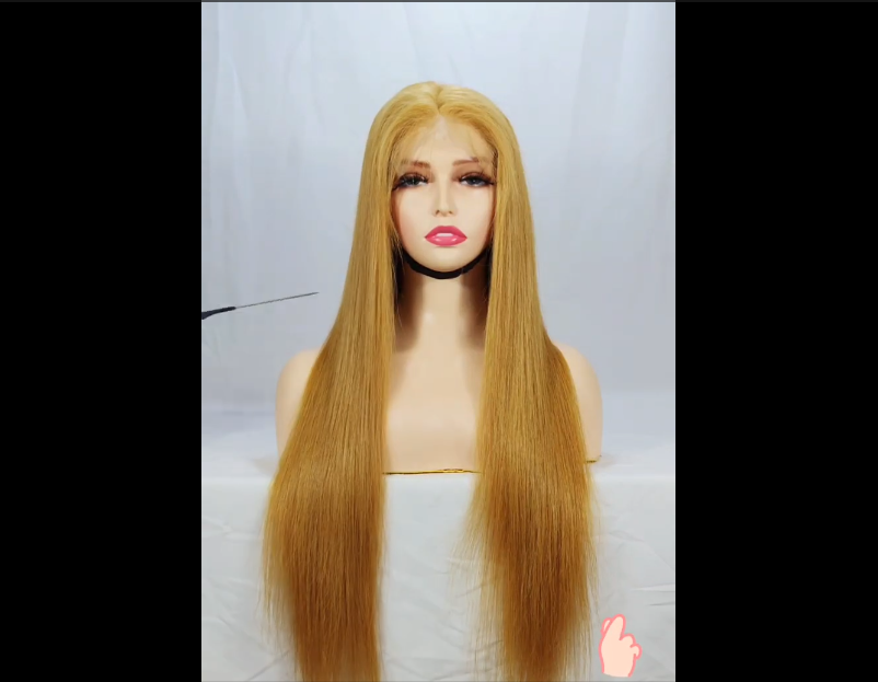 Light golden color 13x4，Transparent Lace Frontal Straight  100% Virgin Human Hair LACE Wig 180% density