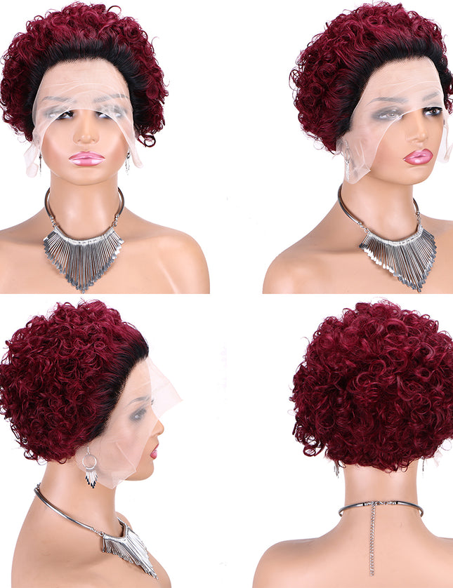 Pixie Cut Wig 13*1 lace part ---JK2016---T1B/99#---buy 1 get 2