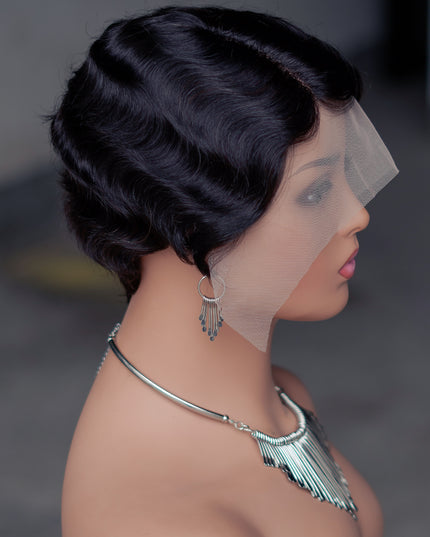 Pixie Cut Wig 13*4*1 lace part ---JK9012T-1B#