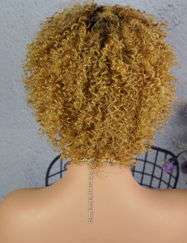 Machine made pixie cut wig--JK9037---#T1B/27