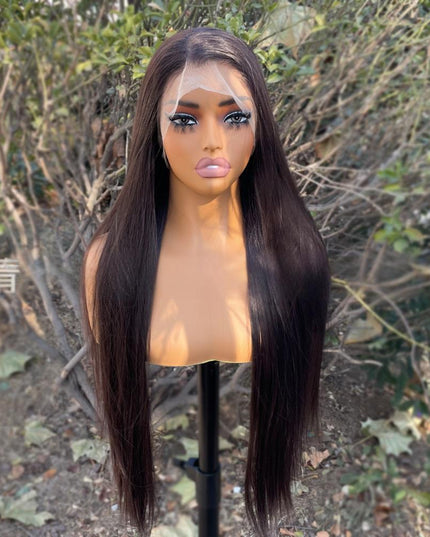 Synthetic straight full lace wig----natural black color