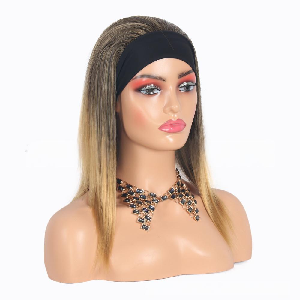 Female fiber wig with Head scarf