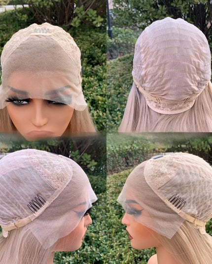 Synthetic lace frontal color wig straight---13*4--- beige color--pay 1 get 2