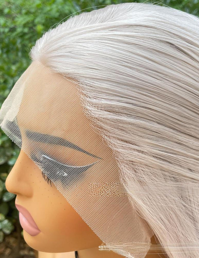 Synthetic lace frontal color wig straight---13*4---Misty gray color---pay 1 get 2