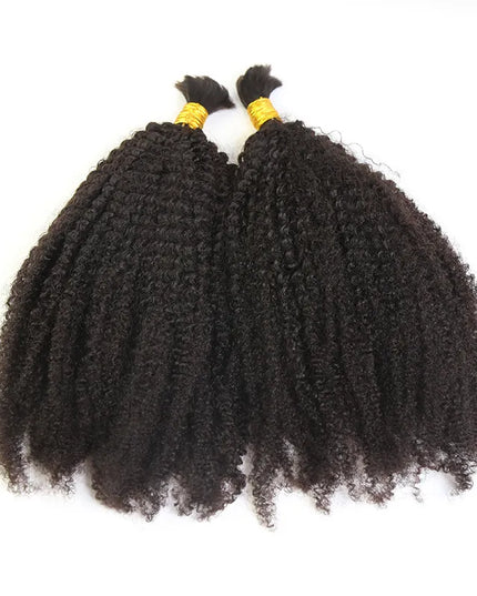 Afro kinky curly natural black color 15A human hair bulk for braiding