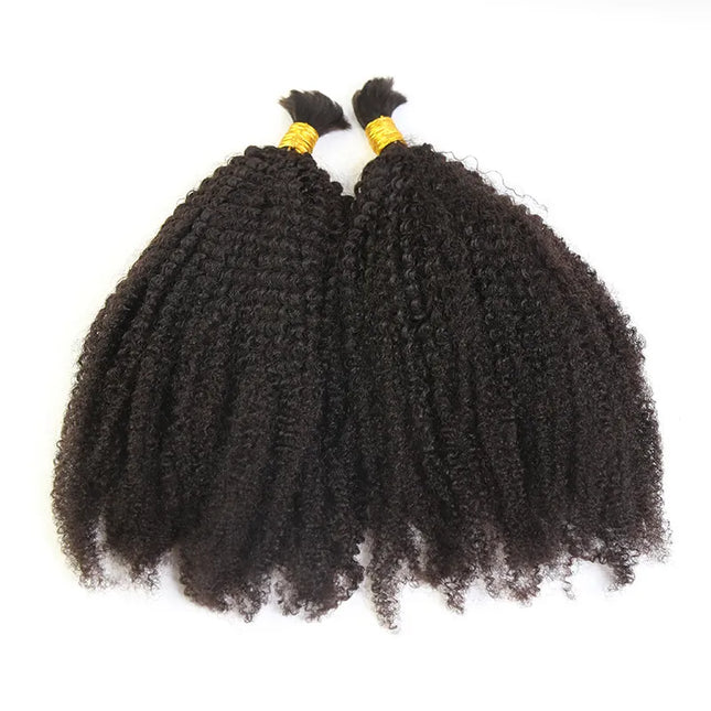 Afro kinky curly natural black color 15A human hair bulk for braiding