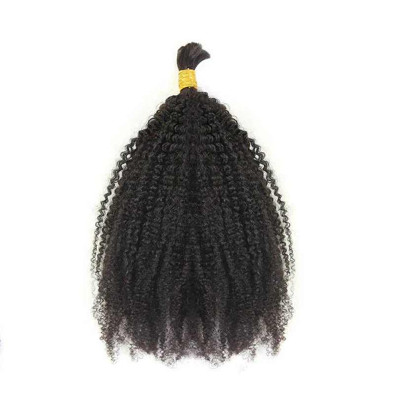 Cabello humano afro rizado color negro natural 12A a granel para trenzar