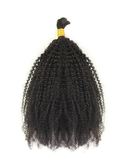 Afro kinky curly natural black color 15A human hair bulk for braiding