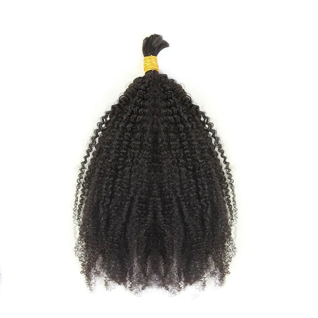Afro kinky curly natural black color 15A human hair bulk for braiding