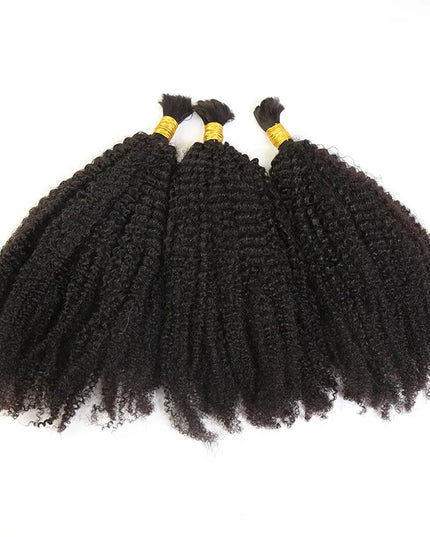 Afro kinky curly natural black color 15A human hair bulk for braiding