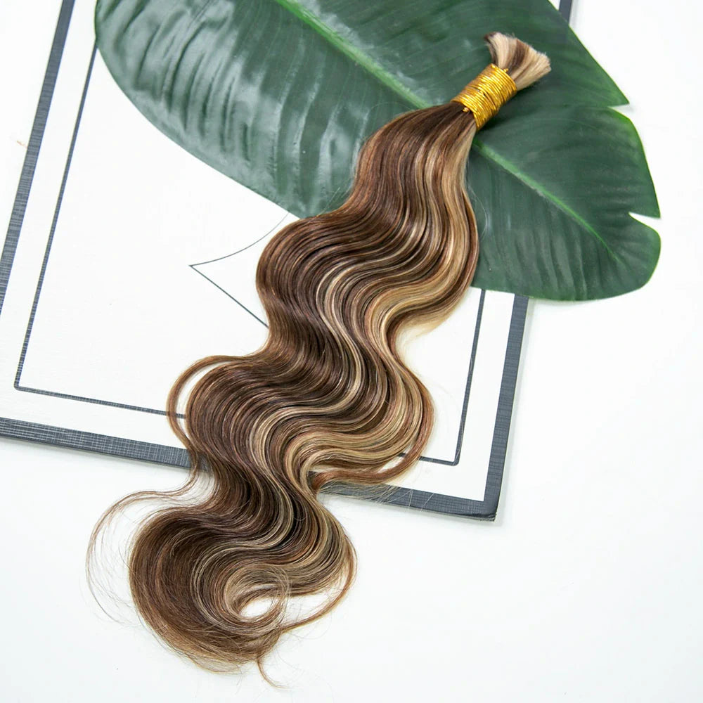 Cabello humano ondulado 27/4/ color negro natural 12A a granel para trenzar