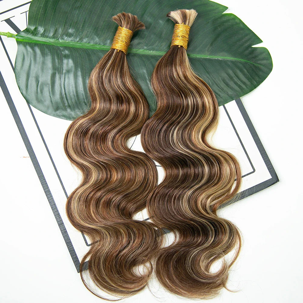 Cabello humano ondulado 27/4/ color negro natural 12A a granel para trenzar