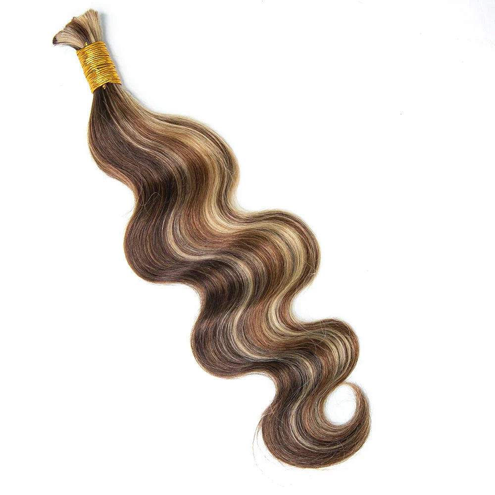 Cabello humano ondulado 27/4/ color negro natural 12A a granel para trenzar