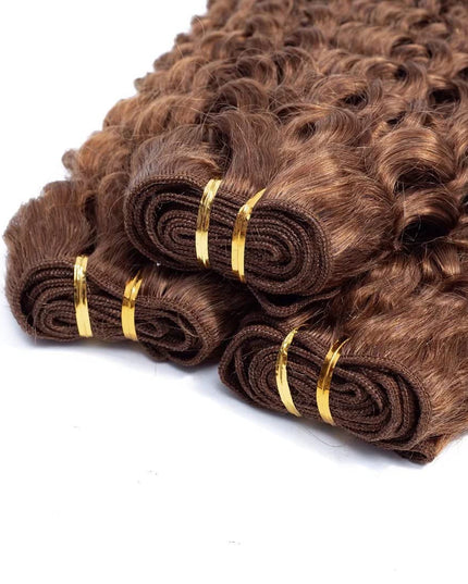 Brown color Curly Virgin human Hair Bundles