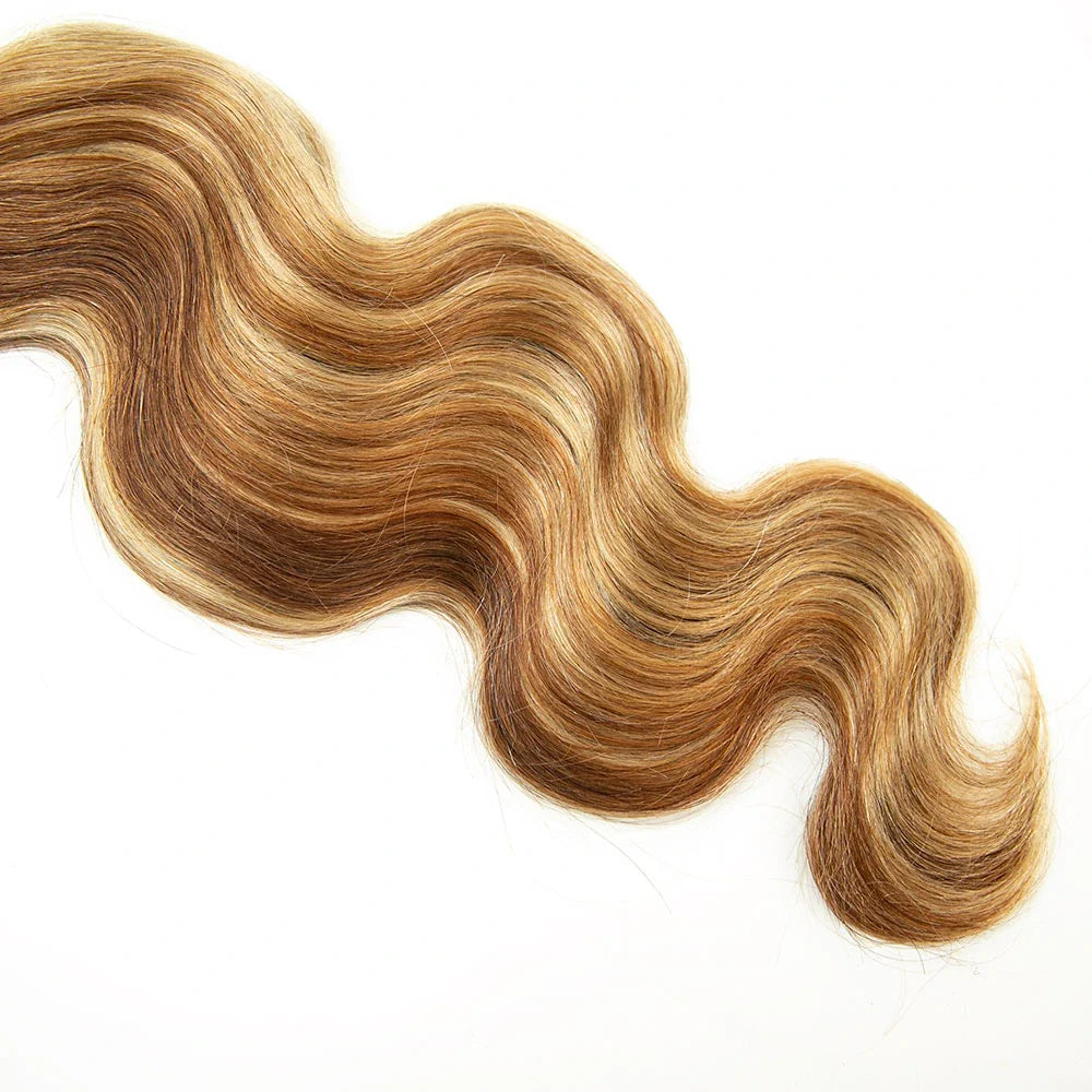 Cabello humano ondulado color 27/30/613, 12A, a granel para trenzar