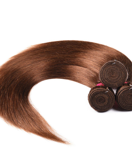 Straight Auburn Brown 12A Virgin Hair bundle 1PC