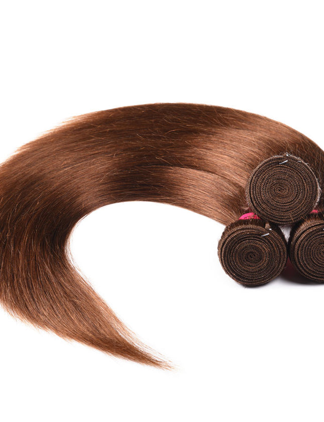 Straight Auburn Brown 12A Virgin Hair bundle 1PC