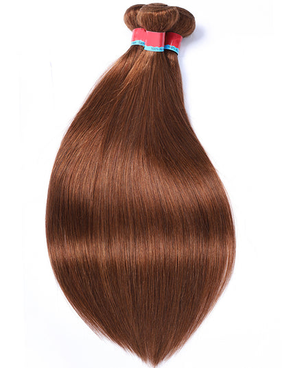 Straight Auburn Brown 12A Virgin Hair bundle 1PC